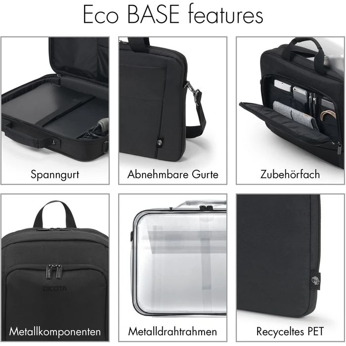 Dicota Laptoptasche Eco Multi Base, D30915-RPET, Bis 17,3 Zoll / 43,9 Cm Laptops, Recyceltes PET 8 Dicota Laptoptasche Eco Multi Base, D30915-RPET, Bis 17,3 Zoll / 43,9 Cm Laptops, Recyceltes PET – Bild 6