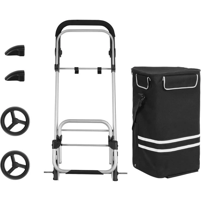 Songmics Einkaufstrolley KST03BK, Klappbar, Mit Kühlfach, Bis 25kg, Schwarz 8 Songmics Einkaufstrolley KST03BK, Klappbar, Mit Kühlfach, Bis 25kg, Schwarz – Bild 6