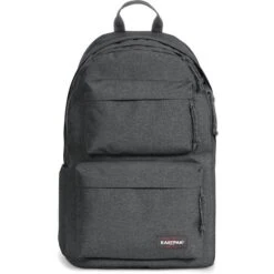 Eastpak Rucksack Padded Double Black Denim, Dunkelgrau, Laptopfach, Nylon, 24L, 47cm