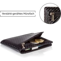 Alternative view of Kronenschein Geldbörse GKM-01C, Kunstleder, Carbon, Slim Wallet Herren RFID Schutz Kompaktes Münzfach