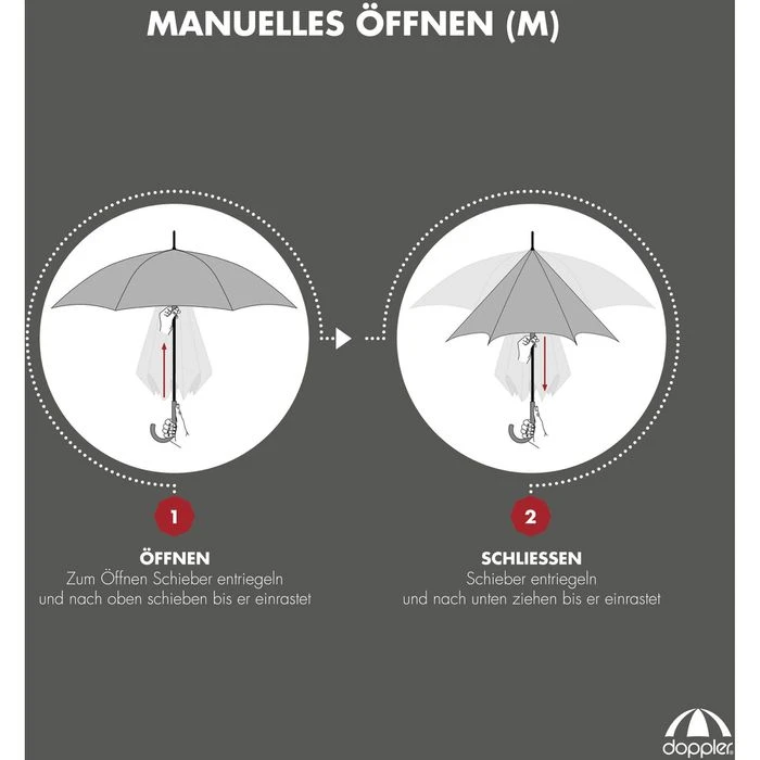 Doppler Regenschirm Big Wedding Partnerschirm, Transparent, Manuell, Ø 136cm, Länge 100cm 10 Doppler Regenschirm Big Wedding Partnerschirm, Transparent, Manuell, Ø 136cm, Länge 100cm – Bild 8