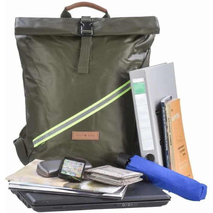 Greenburry Rucksack Aviator Waterproof, 5914, Roll-Top, Oliv, Laptopfach, Baumwolle, 18L, 44cm 8 Greenburry Rucksack Aviator Waterproof, 5914, Roll-Top, Oliv, Laptopfach, Baumwolle, 18L, 44cm – Bild 6