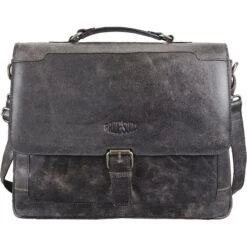 Pride&Soul Aktentasche Scratch, 47194, Braun, Mit Schnallenverschluss, Echt Leder