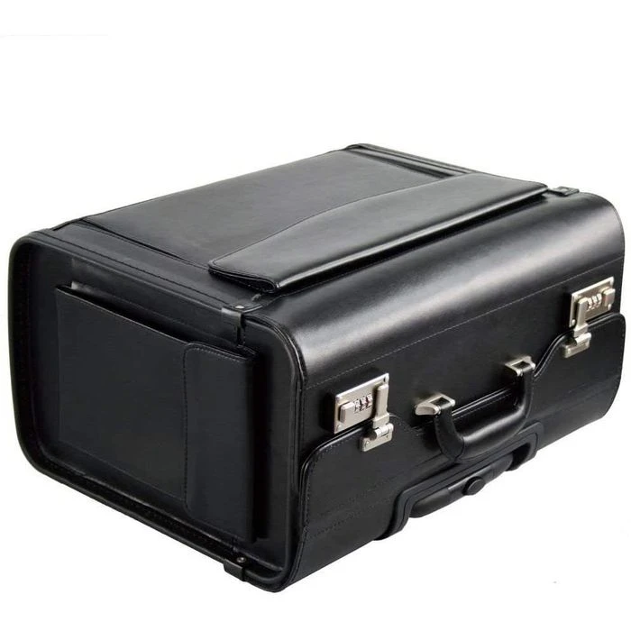Dermata Pilotenkoffer 1340, Trolley, Echt Leder, Mit Laptopfach, Schwarz 7 Dermata Pilotenkoffer 1340, Trolley, Echt Leder, Mit Laptopfach, Schwarz – Bild 5