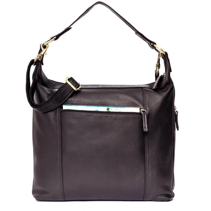 Almadih Umhängetasche Sara, Damen, Echt Leder, 35 X 29 X 8cm, Schwarz 7 Almadih Umhängetasche Sara, Damen, Echt Leder, 35 X 29 X 8cm, Schwarz – Bild 5