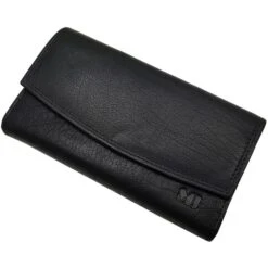 MJ-Design-Germany Kellnerbörse 1067, Schwarz, Echt Büffelleder, 18 X 10cm