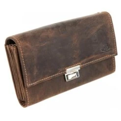 Greenburry Kellnerbörse Vintage 1785A 25 Braun, Echt Rindsleder, 17,5 X 9,5cm, Klarsichtfach
