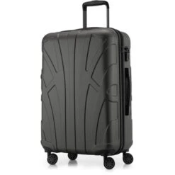 Suitline Reisekoffer Hartschale, Trolley, 4 Rollen, Graphit, 68L, 66cm, Größe L