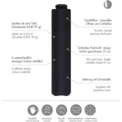 Alternative view of Doppler Regenschirm Zero,99, Taschenschirm, Simply Black, Manuell, Länge Geschlossen 21cm