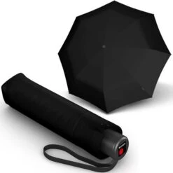 Knirps Regenschirm A.050 Medium Manual, Black, Taschenschirm, Manuell, Länge Geschlossen 24cm