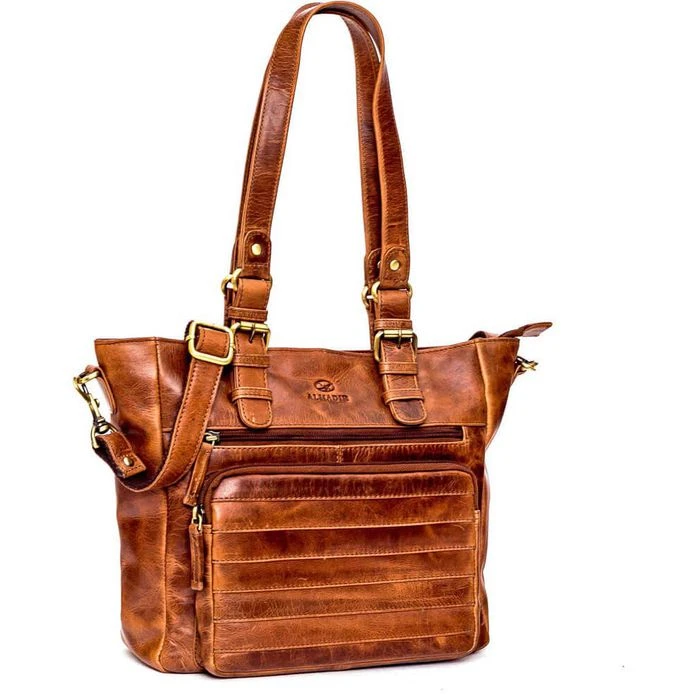 Almadih Umhängetasche Kyla, Damen, Echt Leder, 28 X 25 X 10cm, Braun Deluxe 3 Almadih Umhängetasche Kyla, Damen, Echt Leder, 28 X 25 X 10cm, Braun Deluxe