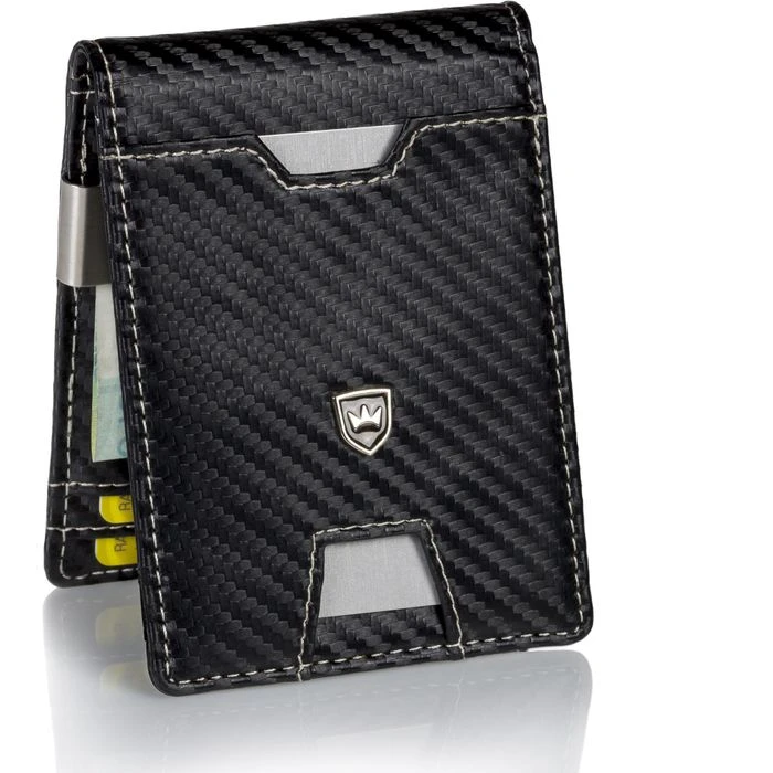 Kronenschein Geldbörse GKM-02C, Kunstleder, Carbon, Slim Wallet Herren RFID Schutz Kompaktes Münzfach 3 Kronenschein Geldbörse GKM-02C, Kunstleder, Carbon, Slim Wallet Herren RFID Schutz Kompaktes Münzfach