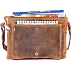 Alternative view of Almadih Umhängetasche Jordan, Herren, Echt Leder, 32 X 25 X 11cm, Braun Vintage