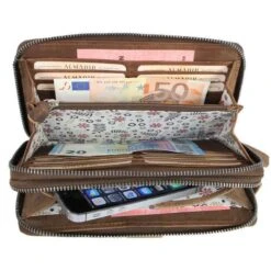 Almadih Geldbörse Giana, Echt Leder, Damen RFID Schutz Münzfach Reißverschluss Braun -Eastpak Shop e8f73fc744593a70d98ff3b9c0bf476de5575f90 geldboerse almadih giana echt leder