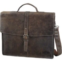 Pride&Soul Aktentasche Lucky, 47190, Braun, Mit Schnallenverschluss, Echt Leder
