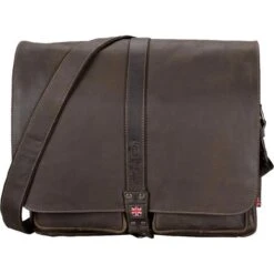 Pride&Soul Umhängetasche Mr. Liam, 47145, Echt Leder, 36 X 34 X 12cm, Braun