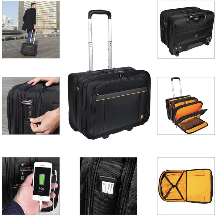 Exacompta Business-Trolley Exactive Exatrolley, 18534E, Polyester, Mit Laptopfach, Schwarz, 45L 8 Exacompta Business-Trolley Exactive Exatrolley, 18534E, Polyester, Mit Laptopfach, Schwarz, 45L – Bild 6