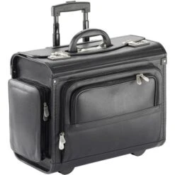 Dermata Pilotenkoffer 7056P, Trolley, Synthetik, Mit Laptopfach, Schwarz