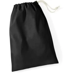 Westford Mill Westford-Mill Stoffbeutel W115 Cotton Stuff Bag S, Mit Kordelzug, 25 X 30cm, Black, Baumwolle