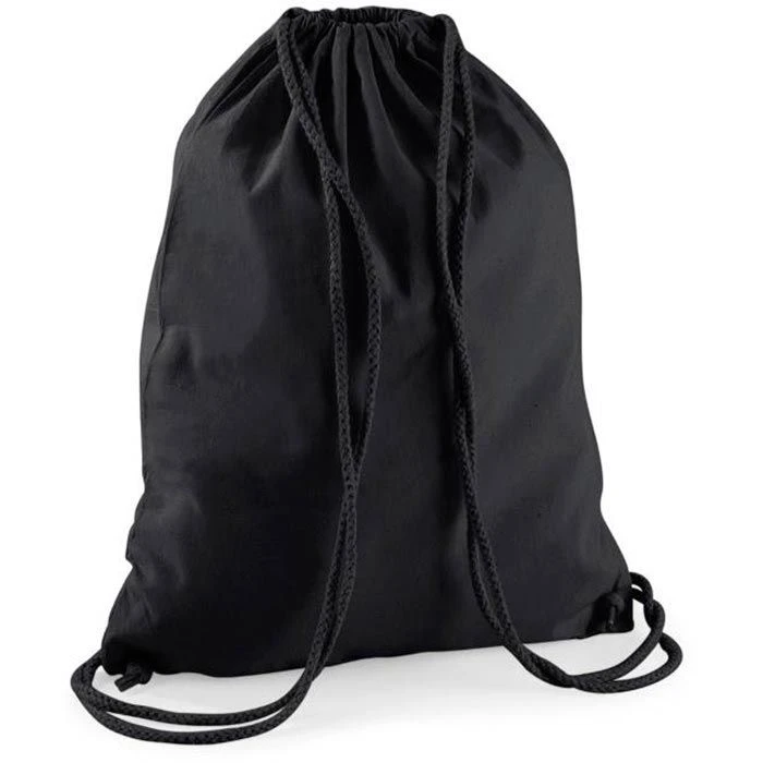 Westford Mill Westford-Mill Stoffbeutel W110 Cotton Gymsac, Mit Kordelzug, Black/black, Baumwolle, 37 X 46cm 3 Westford Mill Westford-Mill Stoffbeutel W110 Cotton Gymsac, Mit Kordelzug, Black/black, Baumwolle, 37 X 46cm