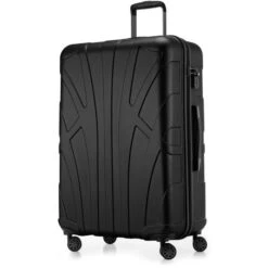 Suitline Reisekoffer Hartschale, Trolley, 4 Rollen, Schwarz, 110L, 76cm, Größe XL