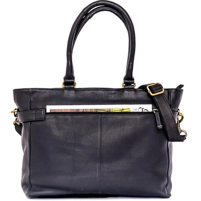 Almadih Umhängetasche Eva, Damen, Echt Leder, 37 X 28 X 12cm, Schwarz 7 Almadih Umhängetasche Eva, Damen, Echt Leder, 37 X 28 X 12cm, Schwarz – Bild 5