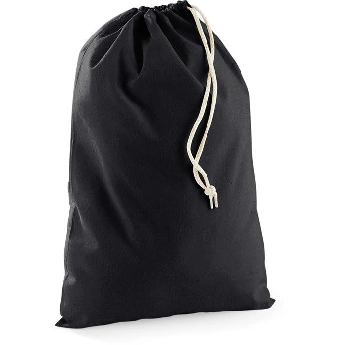 Westford Mill Westford-Mill Stoffbeutel W115 Cotton Stuff Bag S, Mit Kordelzug, 25 X 30cm, Black, Baumwolle 4 Westford Mill Westford-Mill Stoffbeutel W115 Cotton Stuff Bag S, Mit Kordelzug, 25 X 30cm, Black, Baumwolle – Bild 2
