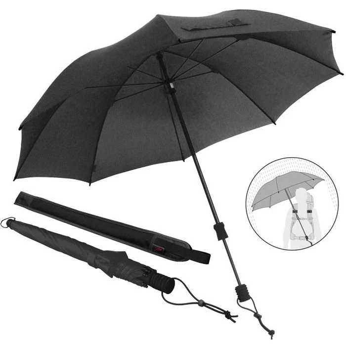 Euroschirm Regenschirm Swing Handsfree, Schwarz, Trekkingschirm, Manuell, Ø 114cm, Länge 76 - 110cm 3 Euroschirm Regenschirm Swing Handsfree, Schwarz, Trekkingschirm, Manuell, Ø 114cm, Länge 76 - 110cm