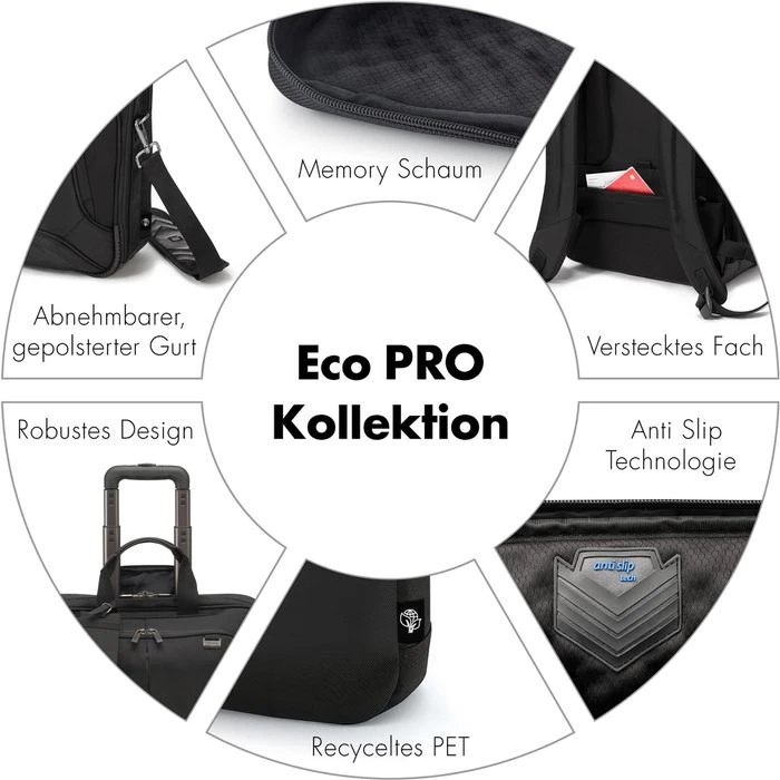 Dicota Business-Trolley Eco Multi Roller PRO D30924-RPET, Recyceltes PET, Mit Laptopfach, Schwarz, 27,5L 10 Dicota Business-Trolley Eco Multi Roller PRO D30924-RPET, Recyceltes PET, Mit Laptopfach, Schwarz, 27,5L – Bild 8