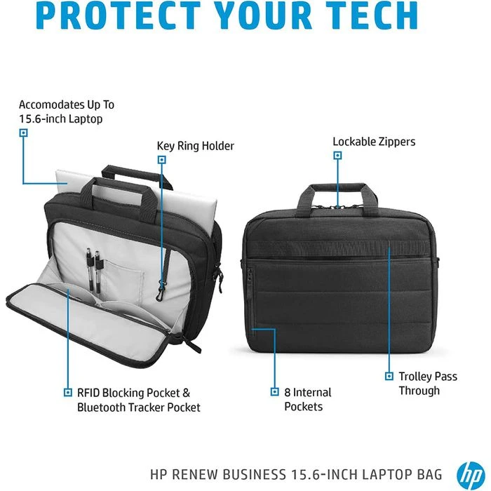 HP Laptoptasche Renew Business 3E5F8AA, Bis 15,6 Zoll / 39,6 Cm Laptops, Polyester 4 HP Laptoptasche Renew Business 3E5F8AA, Bis 15,6 Zoll / 39,6 Cm Laptops, Polyester – Bild 2